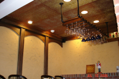 Metal Ceiling with Glass Rack